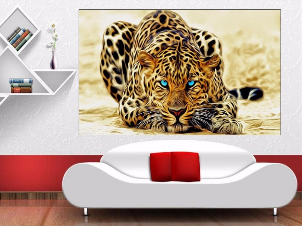 Custom 3d photo wallpaper mural living room wall sticker animal leopard tiger golden picture 3d wall mural wallpaper for wall 3d