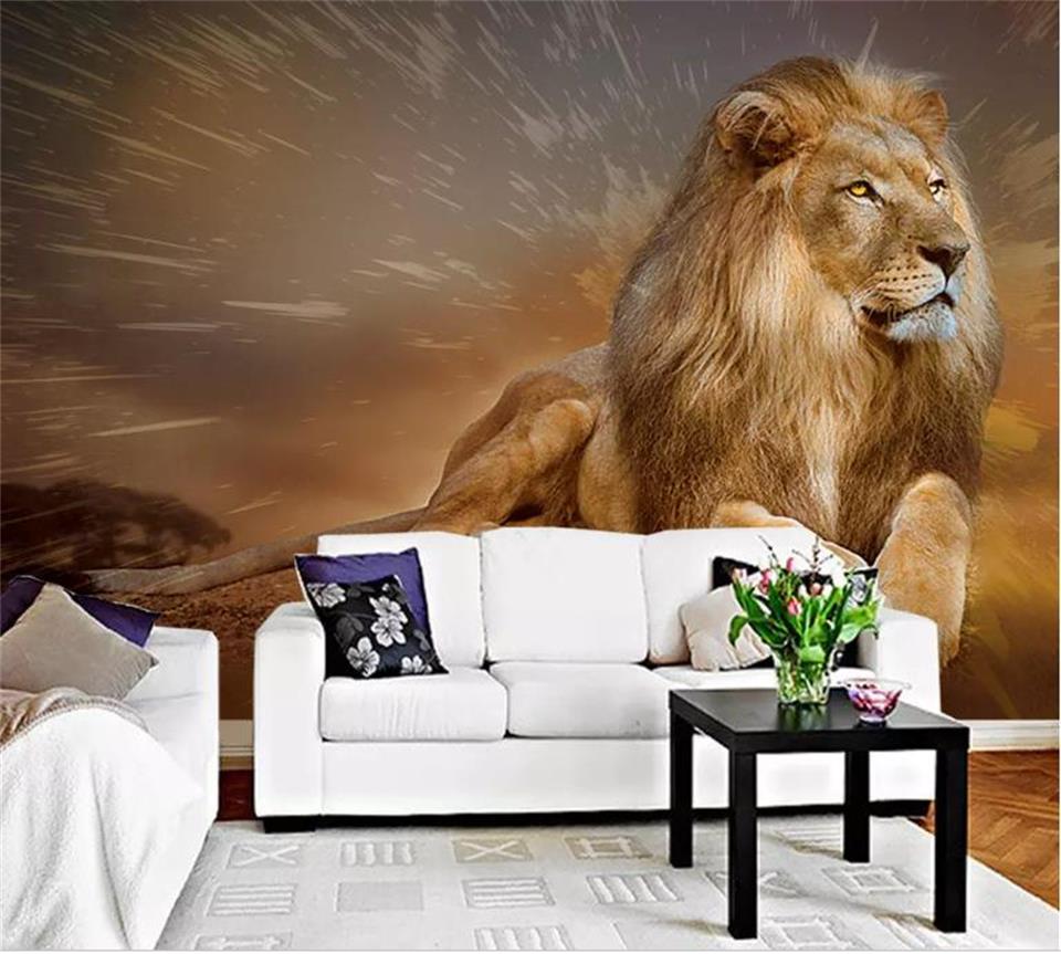 Custom mural 3d photo wallpaper golden lion 3d picture photo living room decor picture 3d wall murals wallpaper for walls 3d