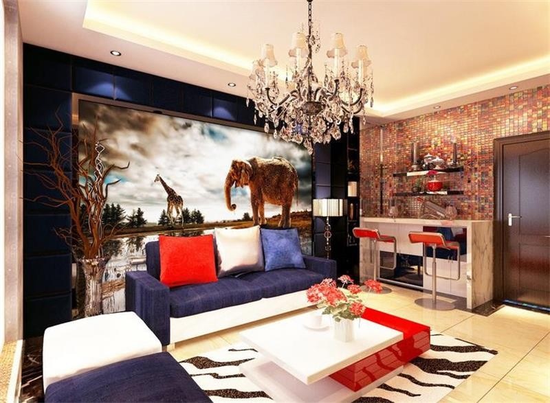 3d wallpaper High-end custom mural non-woven wall sticker Elephant African wilderness landscape 3d wall room mural wallpaper