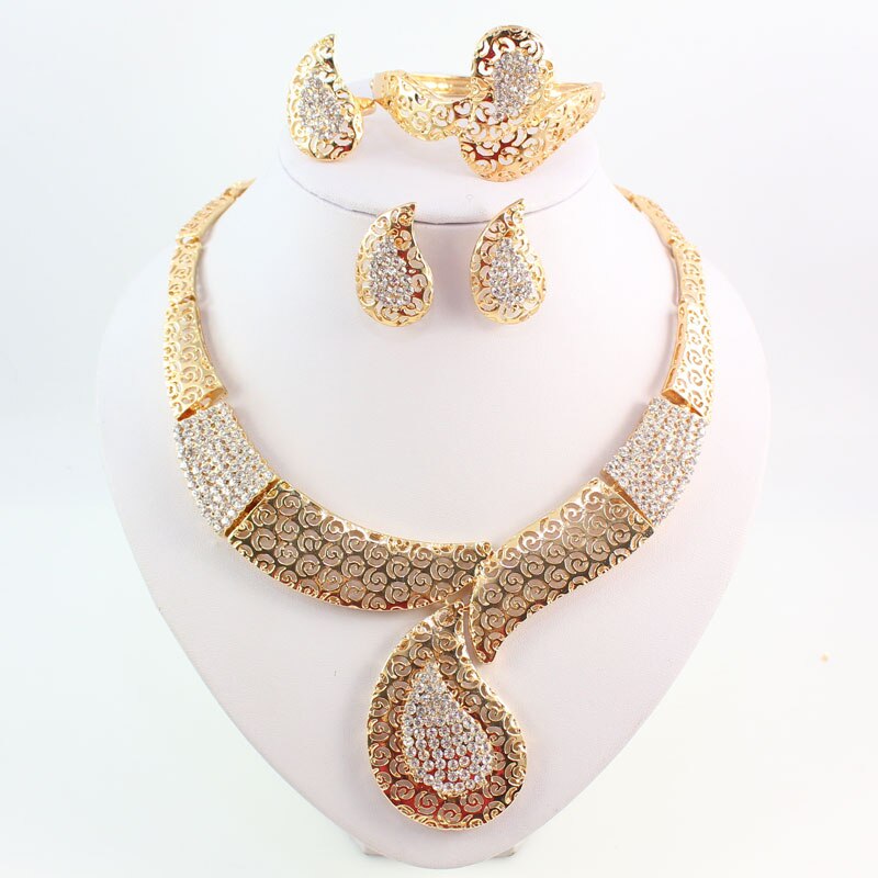 Fine African Beads Jewelry Set For Women Party Accessories Vintage Jewely Set Fashion Indian Gold Color Nigerian Wedding