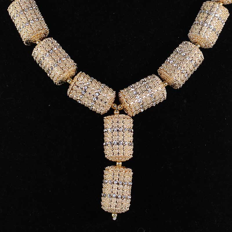 New Design Silver/Gold Beads Jewelry Set Women African Fashion Jewelry Accessory Nigerian Wedding Beads Set QW1184