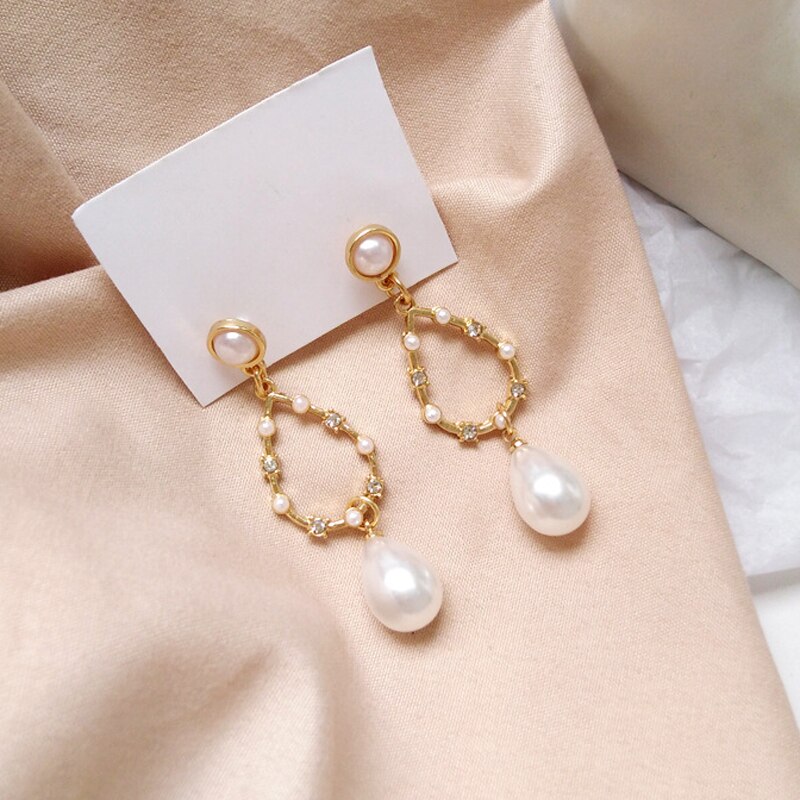 Sweet Lovely Dangle Drop Earring pearl fashion earrings for Girl gift Elegant lady Jewelry 2020 Brincos Female Fashion Jewelry