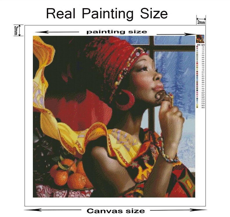 5D DIY square/round Diamond painting African woman Cross Stitch Diamond Embroidery Pattern Rhinestone home decor J1237