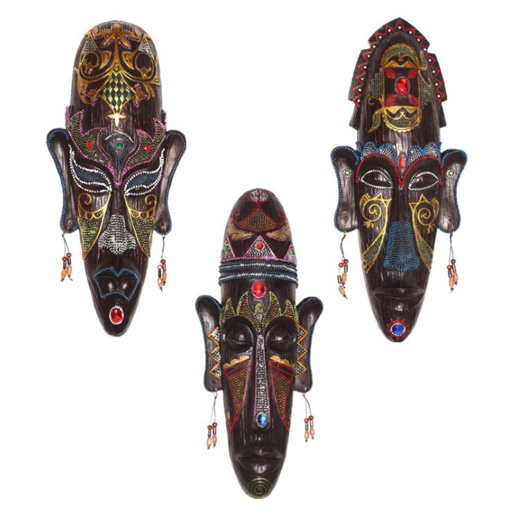 Creative Resin African Mask Wall Hanging Bar Decoration Pendant Tattoo Shop Personality Wall Decoration Retro