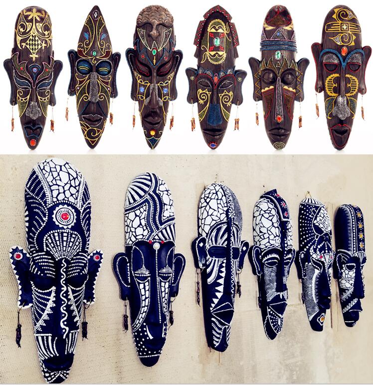 Creative Resin African Mask Wall Hanging Bar Decoration Pendant Tattoo Shop Personality Wall Decoration Retro