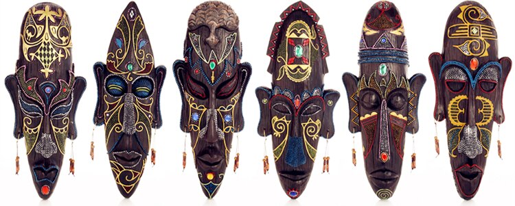 African masks wall hangings bar ornaments pendants personality wall decoration creative resin antique stereoscopic wall dec