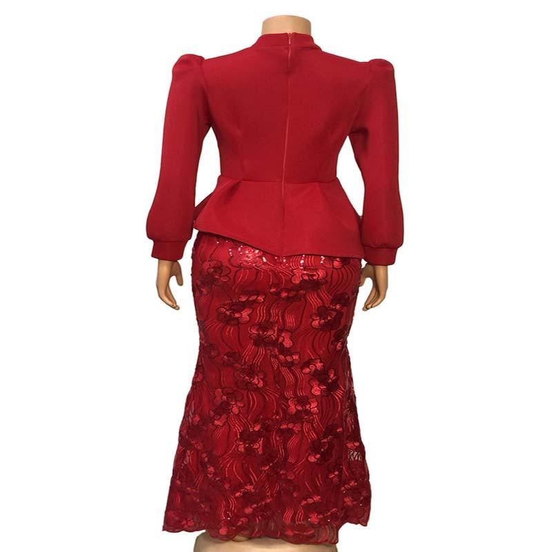 Sequins Embroidery Bodycon Dress Women African Clothes Evening Party Dress Long Sleeve Ruffles Fishtail Long Dress Autumn Winter