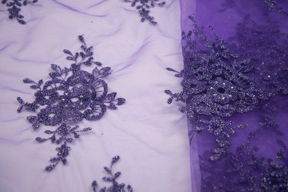 African Lace Fabric 2019 High Quality Lace Lilac Nigerian Tissu Africain Guipure Embroidery French Tulle Lace Fabric A19B6