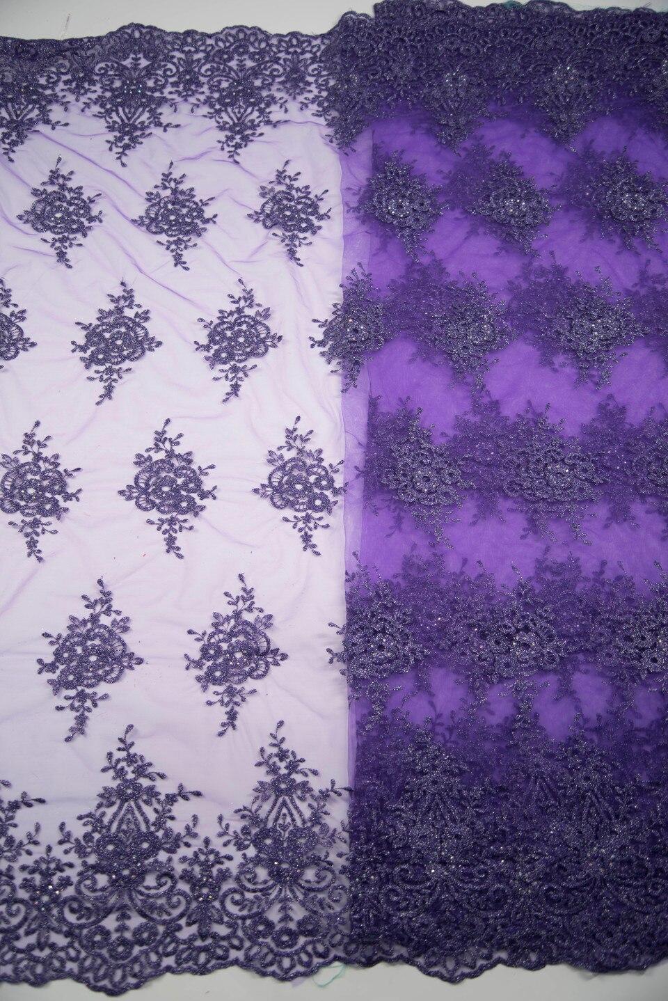 African Lace Fabric 2019 High Quality Lace Lilac Nigerian Tissu Africain Guipure Embroidery French Tulle Lace Fabric A19B6