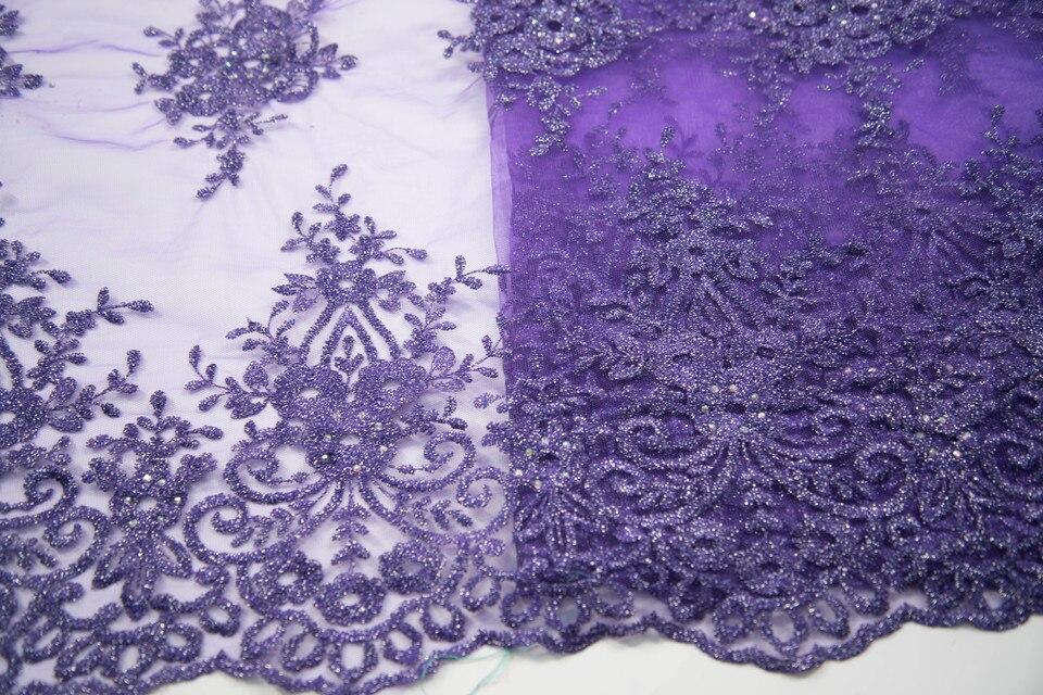 African Lace Fabric 2019 High Quality Lace Lilac Nigerian Tissu Africain Guipure Embroidery French Tulle Lace Fabric A19B6