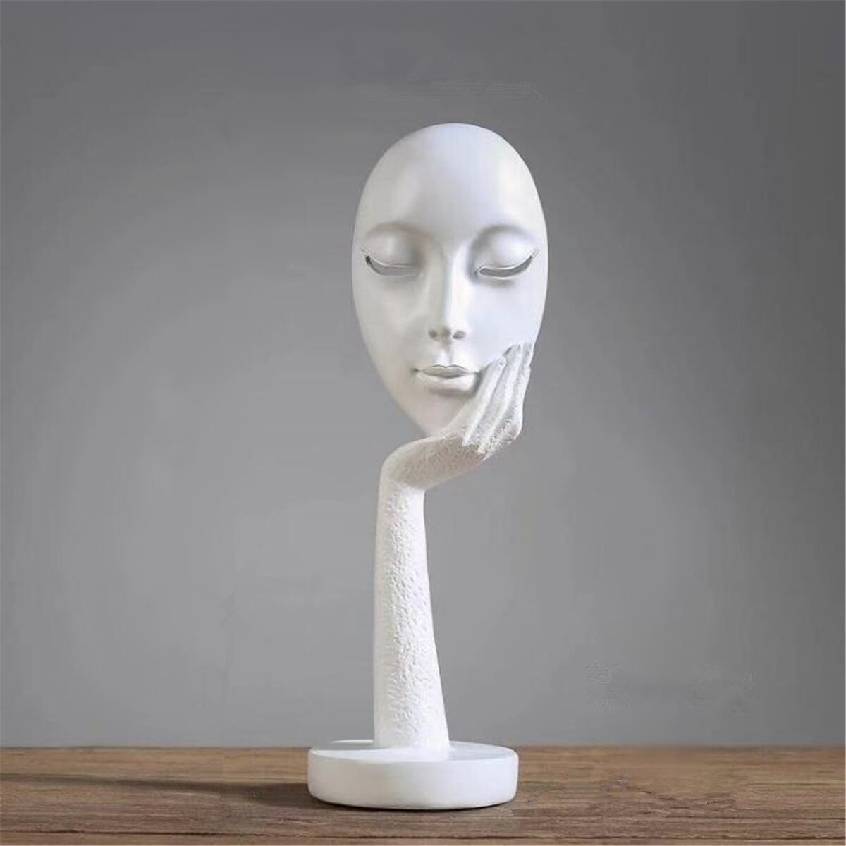 Modern Human Meditators Abstract Lady Face Character Resin Statues Sculpture Art Crafts Figurine Home Decorative Display