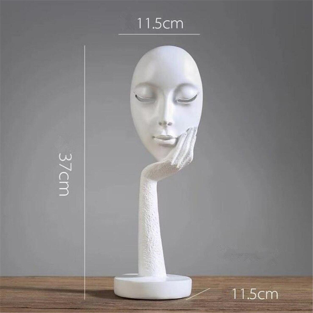 Modern Human Meditators Abstract Lady Face Character Resin Statues Sculpture Art Crafts Figurine Home Decorative Display