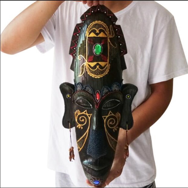 African Figures Mask Hanging Creative Household KTV Bars Porch Decorate Resin Crafts Vintage Religious Home Decoration