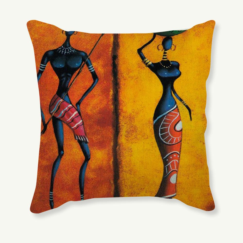 African Costume Clipart Throw Pillow 45x45 Africa Life Collection African Woman Pillowcase Sofa Car Decorative Cushion Cover