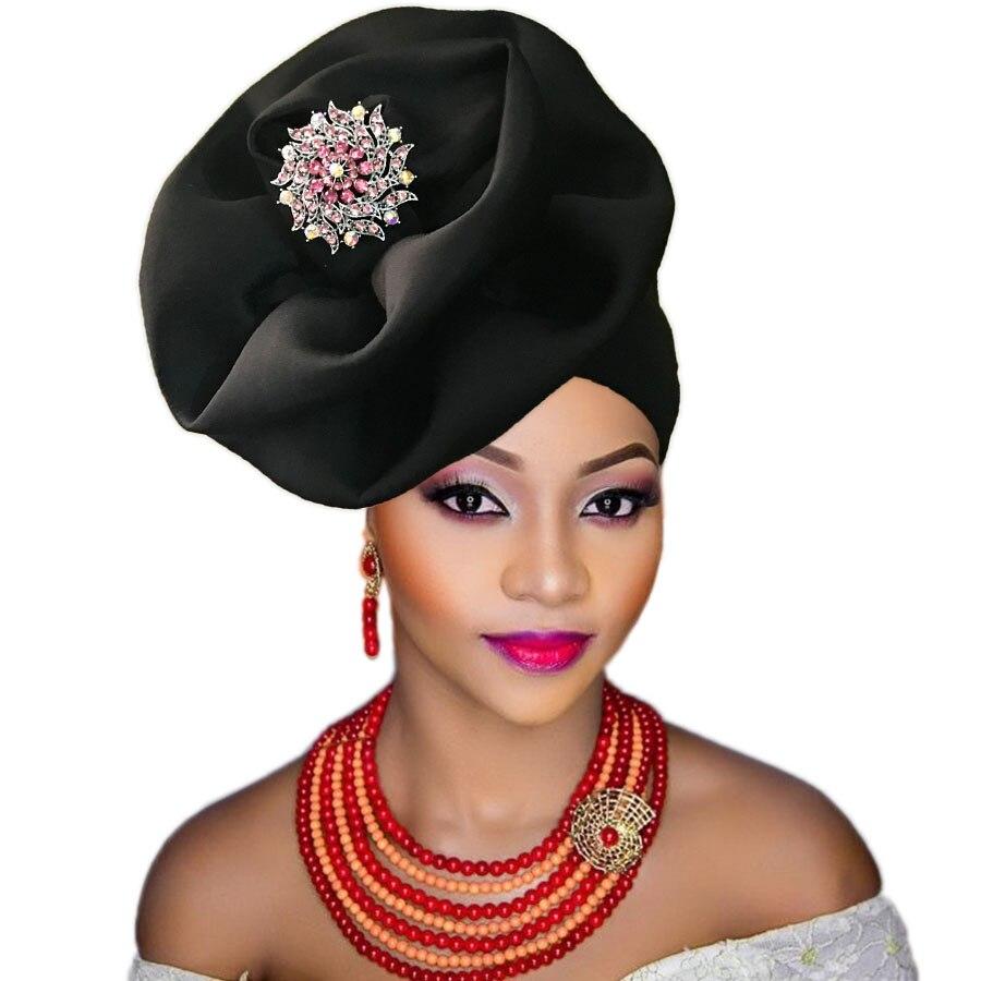 fashion african headtie Nigerian auto gele head cover african turban women headwraps