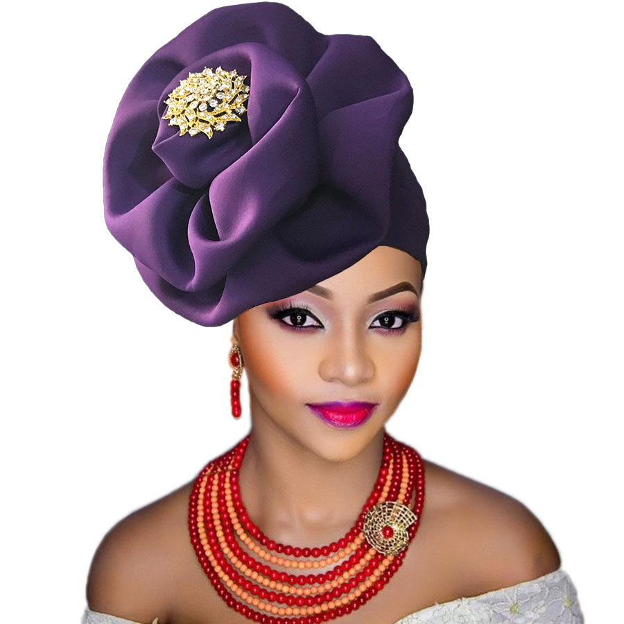 fashion african headtie Nigerian auto gele head cover african turban women headwraps