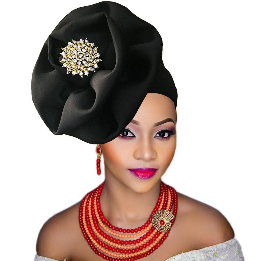 fashion african headtie Nigerian auto gele head cover african turban women headwraps