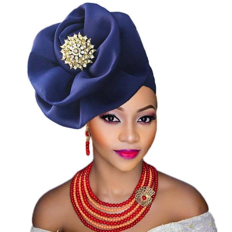 fashion african headtie Nigerian auto gele head cover african turban women headwraps