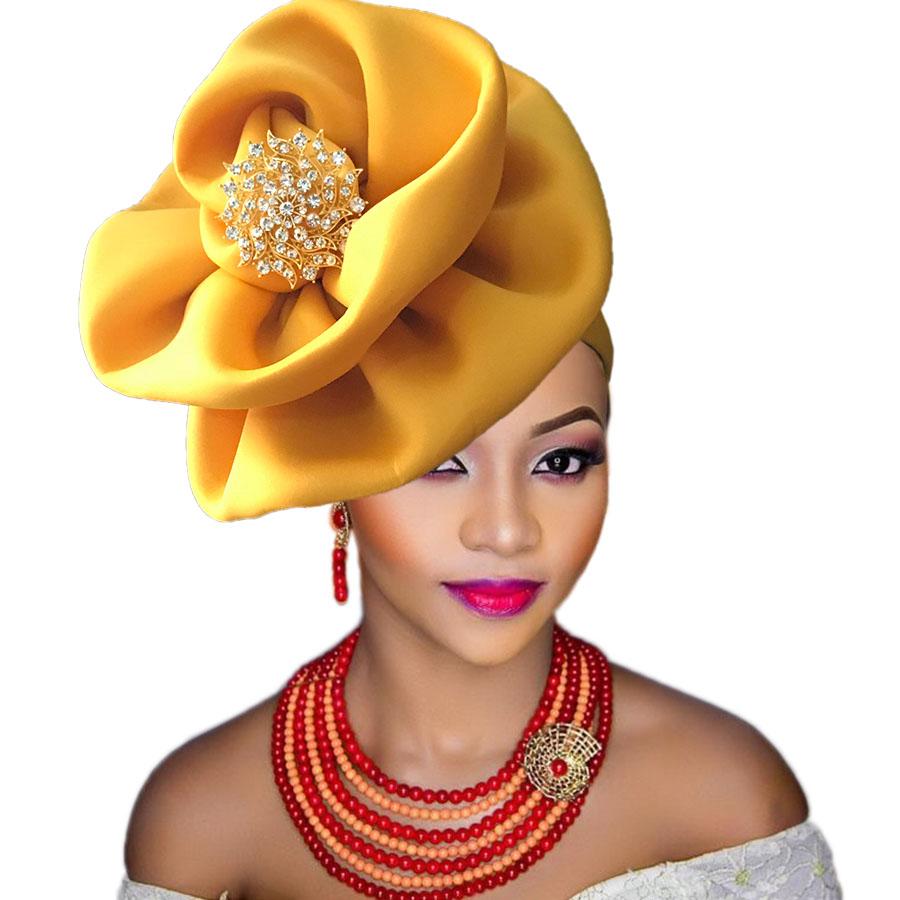 fashion african headtie Nigerian auto gele head cover african turban women headwraps