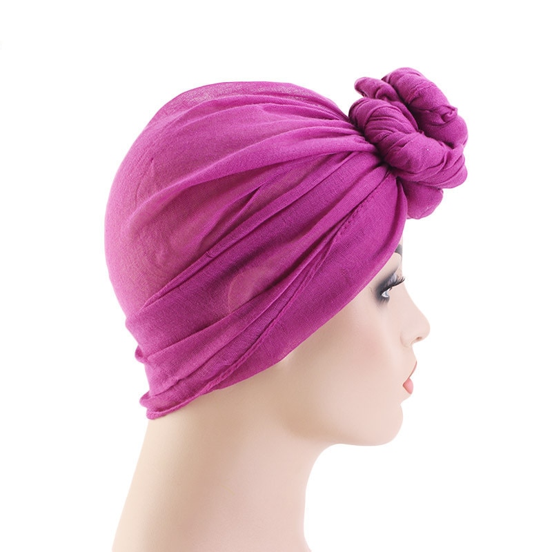 Fashion Women Big Flower Turban Wedding Party Beanie Elegant Cap Head Wrap Stretch Long Hair Scarf headscarf Turban Tie