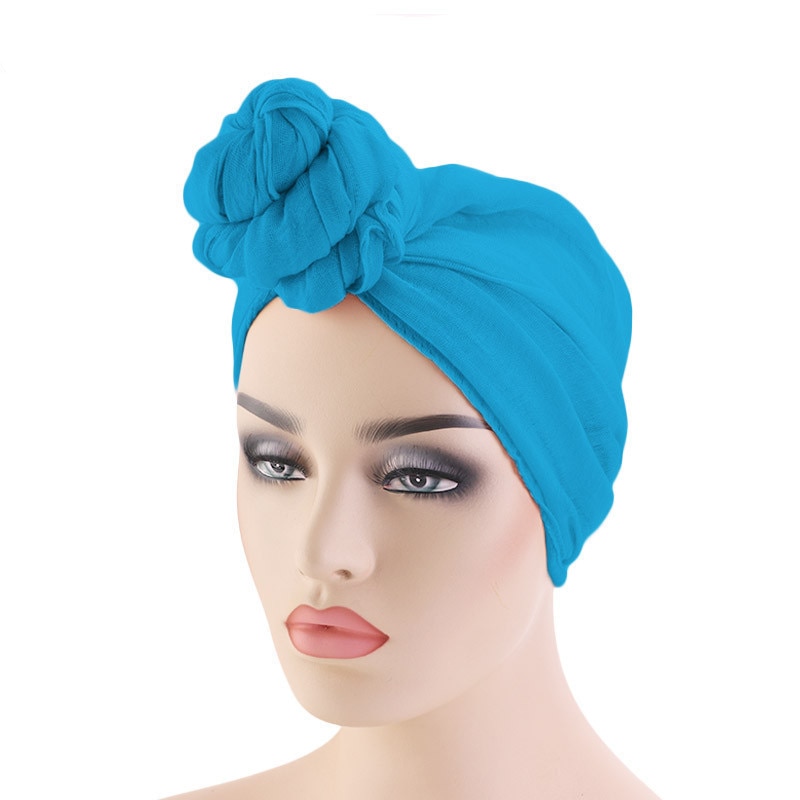 Fashion Women Big Flower Turban Wedding Party Beanie Elegant Cap Head Wrap Stretch Long Hair Scarf headscarf Turban Tie