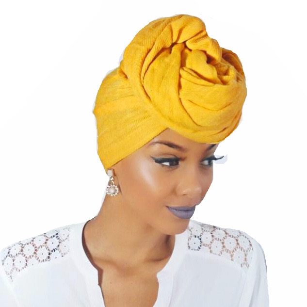 Fashion Women Big Flower Turban Wedding Party Beanie Elegant Cap Head Wrap Stretch Long Hair Scarf headscarf Turban Tie