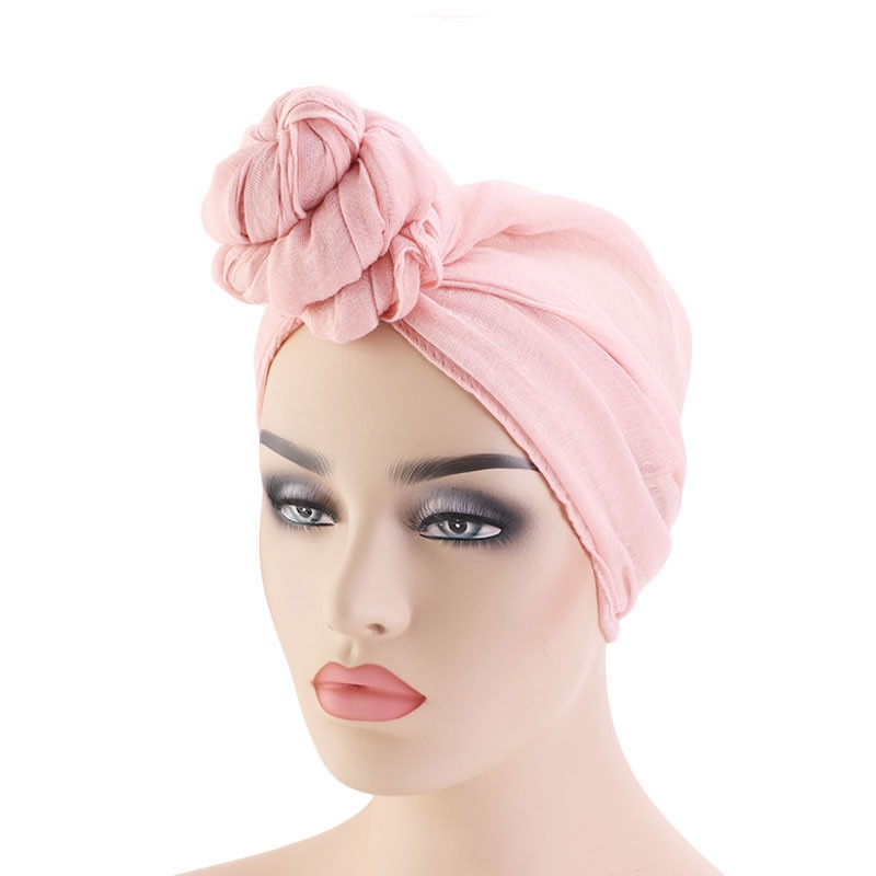 Fashion Women Big Flower Turban Wedding Party Beanie Elegant Cap Head Wrap Stretch Long Hair Scarf headscarf Turban Tie