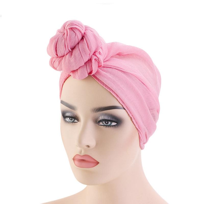 Fashion Women Big Flower Turban Wedding Party Beanie Elegant Cap Head Wrap Stretch Long Hair Scarf headscarf Turban Tie