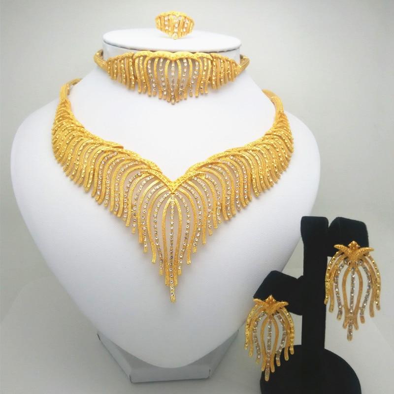 Fashion Kingdom Ma jewelry set Nigeria Dubai gold-color African bead jewelry wedding jewelry set African Bridal Wedding Gifts