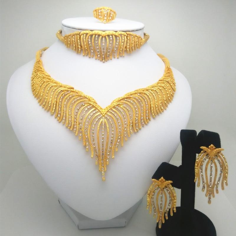 Fashion Kingdom Ma jewelry set Nigeria Dubai gold-color African bead jewelry wedding jewelry set African Bridal Wedding Gifts