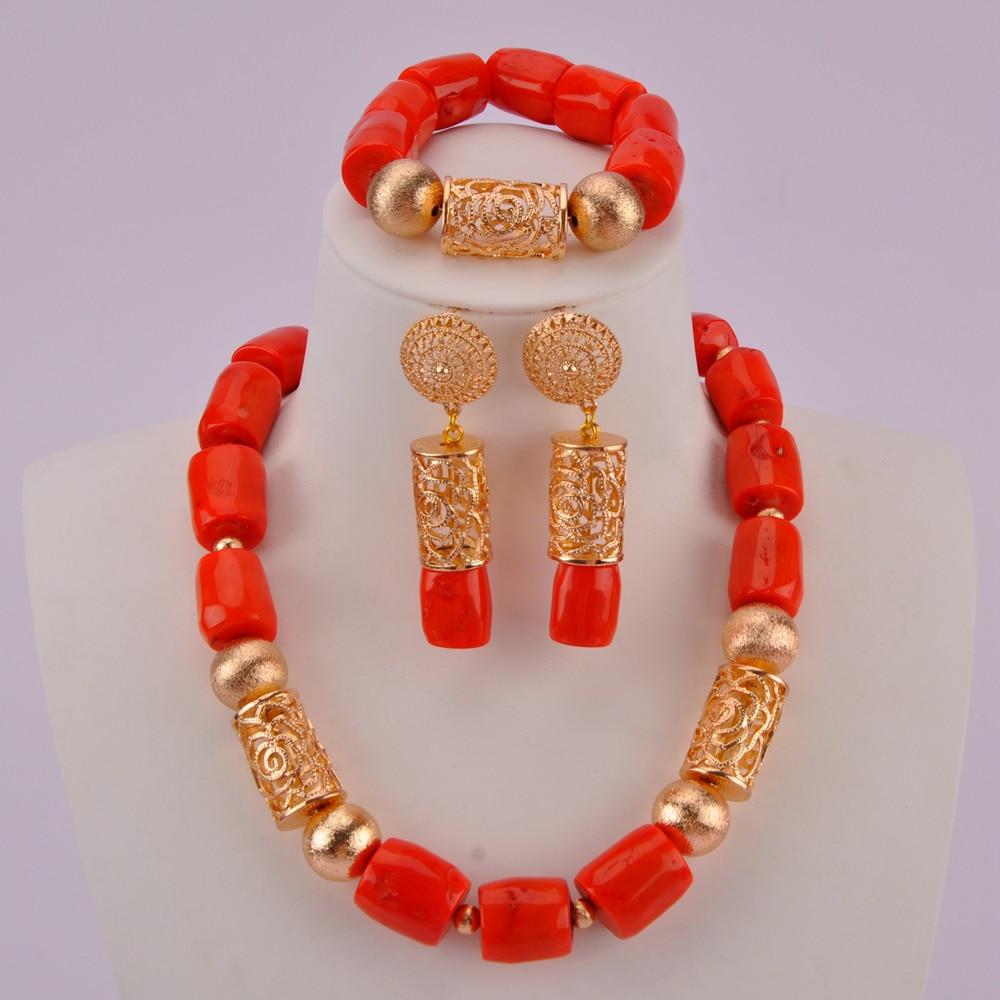 nigeria coral beads jewelry set bridal jewelry sets african beads necklaces for women