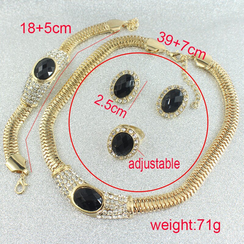 jiayijiaduo Hot wedding dress accessories black crystal necklace earrings gold color beaded jewellery sets new African women