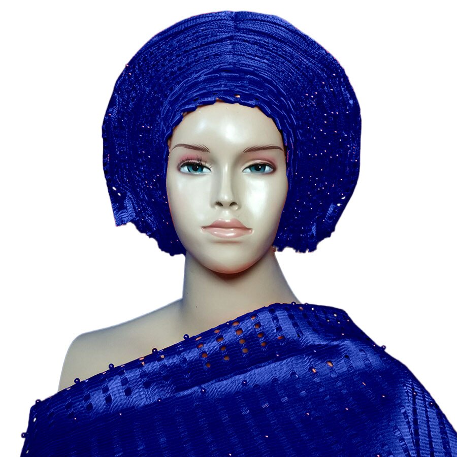 African head wraps auto gele headtie aso oke Gele with shoulder gele Free Shipping