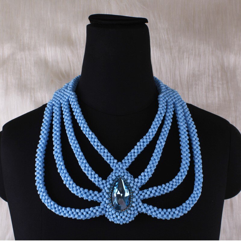 Silver Blue Dudo African Beads Jewelry Sets 2017 Bridal Jewelry Sets & More Nigerian Wedding Beads African Necklace For Women