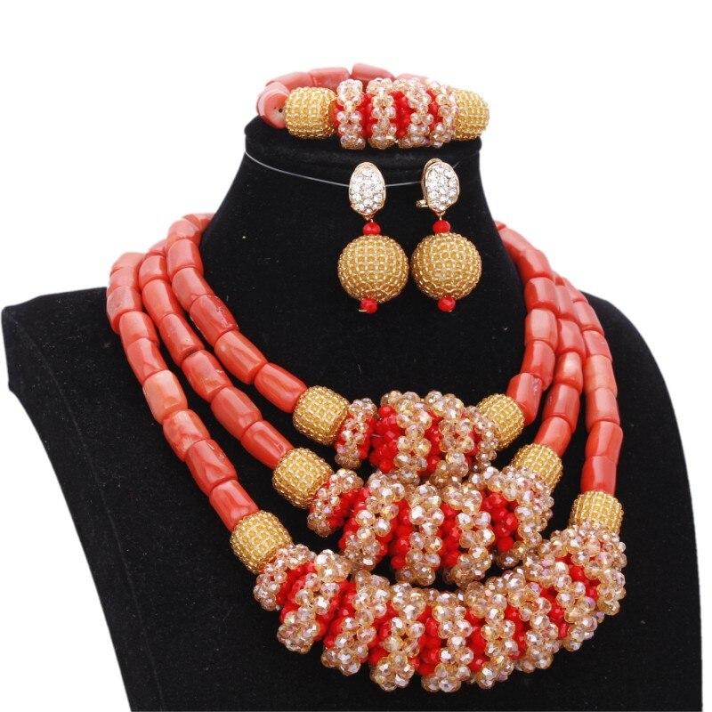 Silver Blue Dudo African Beads Jewelry Sets 2017 Bridal Jewelry Sets & More Nigerian Wedding Beads African Necklace For Women