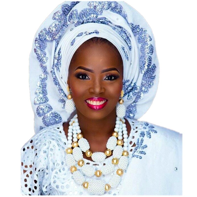 Silver Blue Dudo African Beads Jewelry Sets 2017 Bridal Jewelry Sets & More Nigerian Wedding Beads African Necklace For Women