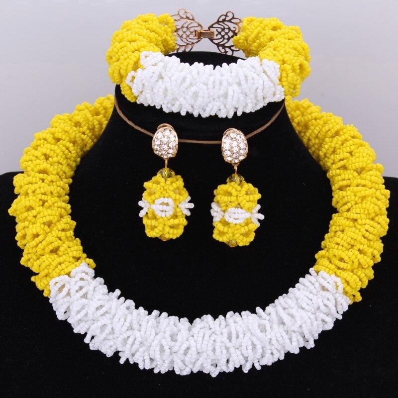 Silver Blue Dudo African Beads Jewelry Sets 2017 Bridal Jewelry Sets & More Nigerian Wedding Beads African Necklace For Women