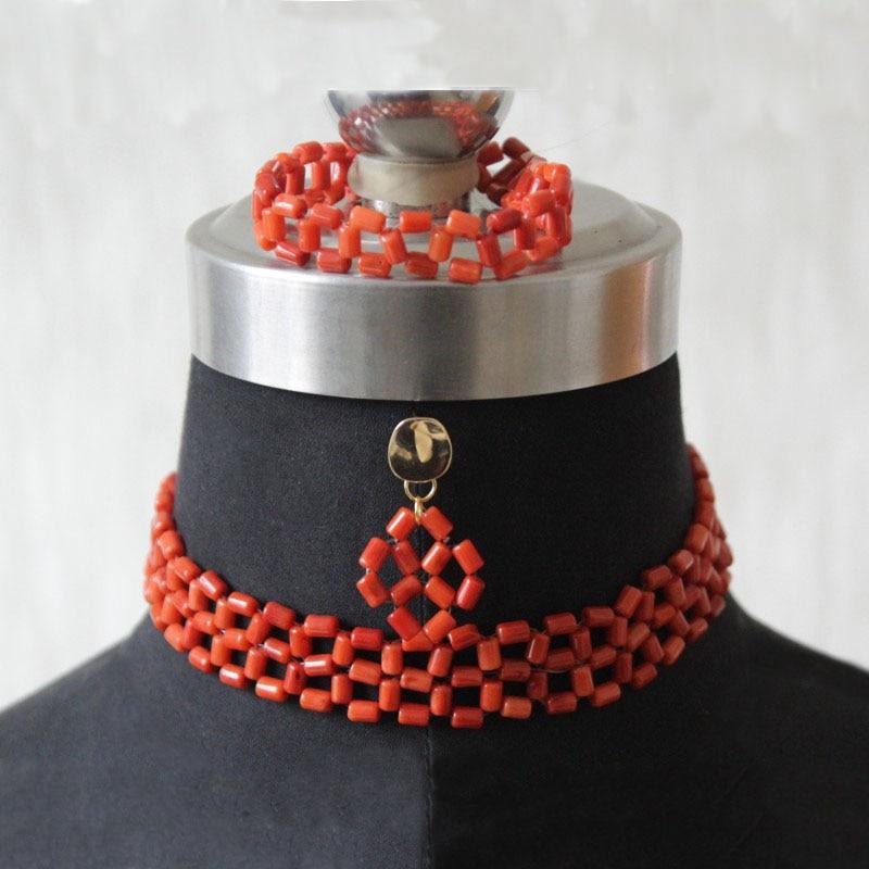 Dudo Orange Amazing African Beads Jewelry Sets Crystal Necklace Set Wedding Nigerian Bridal 3 Pics Sets Free Shipping 2018 Gold