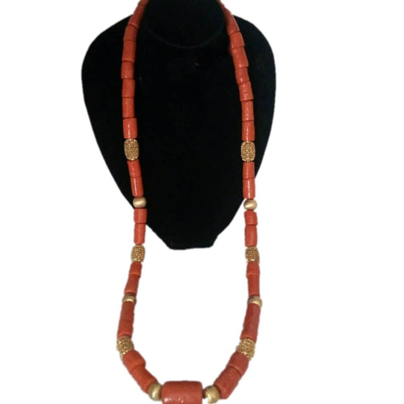 Dudo Jewelry African Men Coral Beads Jewelry Sets For Nigerian Weddings Genuine Coral Necklace Set Bracelet 2 Pics Free Ship