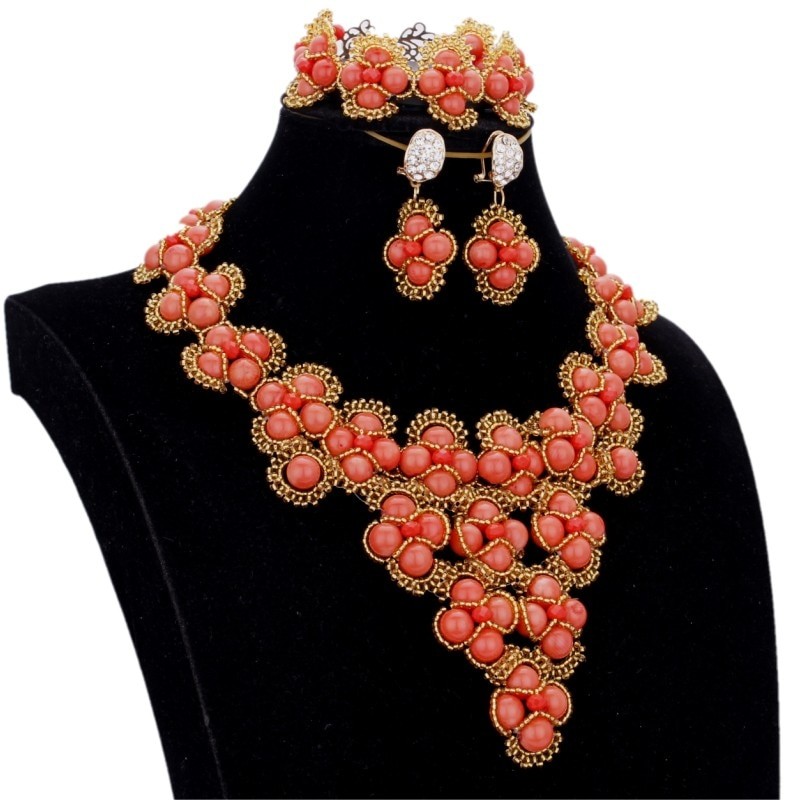 Dudo Jewelry African Men Coral Beads Jewelry Sets For Nigerian Weddings Genuine Coral Necklace Set Bracelet 2 Pics Free Ship