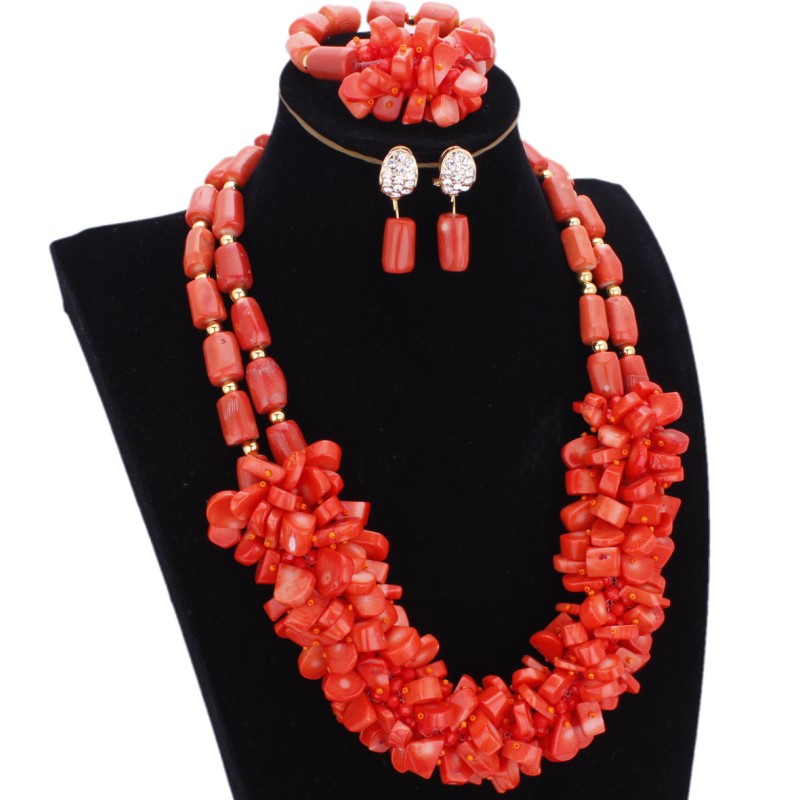 Dudo Jewelry African Men Coral Beads Jewelry Sets For Nigerian Weddings Genuine Coral Necklace Set Bracelet 2 Pics Free Ship