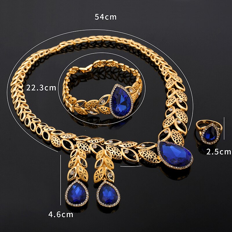 wholesale Bridal Gift Nigerian Woman Wedding Fashion African Beads Jewelry Set Dubai Gold Color Jewelry retailers Costume Design