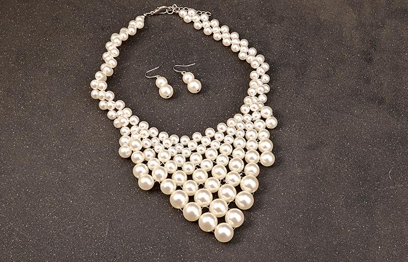 UDDEIN Nigerian Wedding Indian Jewelry Sets Bib Beads African Beads jewelry Sets Bridal Party Necklace simulated pearl chokers