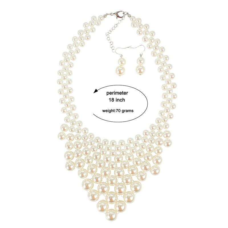 UDDEIN Nigerian Wedding Indian Jewelry Sets Bib Beads African Beads jewelry Sets Bridal Party Necklace simulated pearl chokers