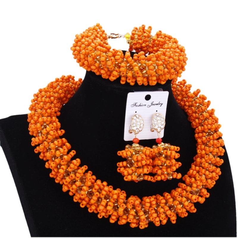 Dudo Water Drop African Beads Real Coral Jewelry Necklace Set With Bracelet and Earrings Luxury Nigerian Wedding Jewellery Set