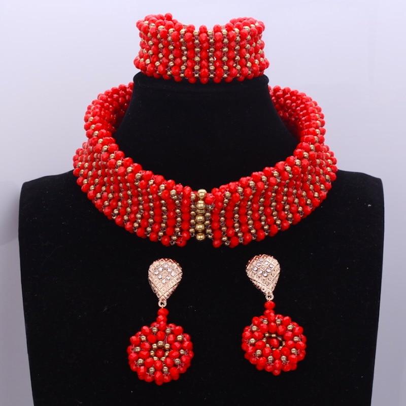 Dudo Water Drop African Beads Real Coral Jewelry Necklace Set With Bracelet and Earrings Luxury Nigerian Wedding Jewellery Set