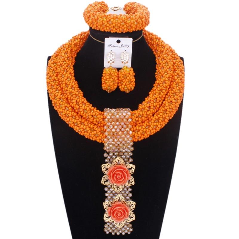 Dudo Water Drop African Beads Real Coral Jewelry Necklace Set With Bracelet and Earrings Luxury Nigerian Wedding Jewellery Set