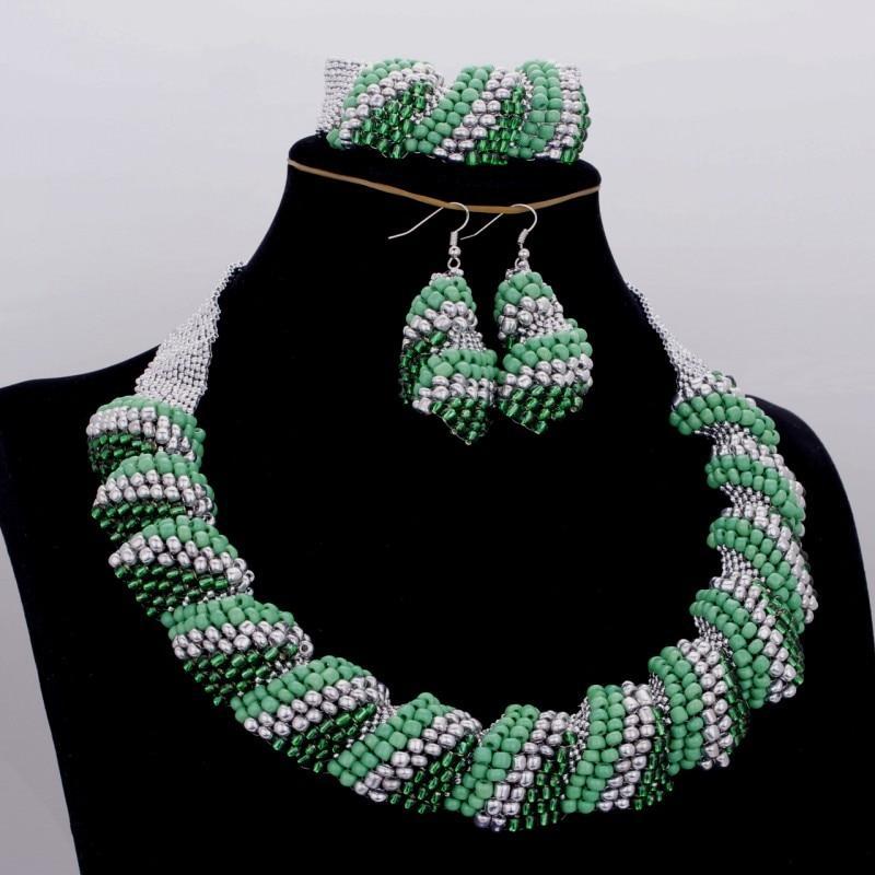 Dudo Store African Jewellery Gold and Black Nigerian Necklace Set For Women 2 Layers Crystal Beaded Flower Party Jewelry Set