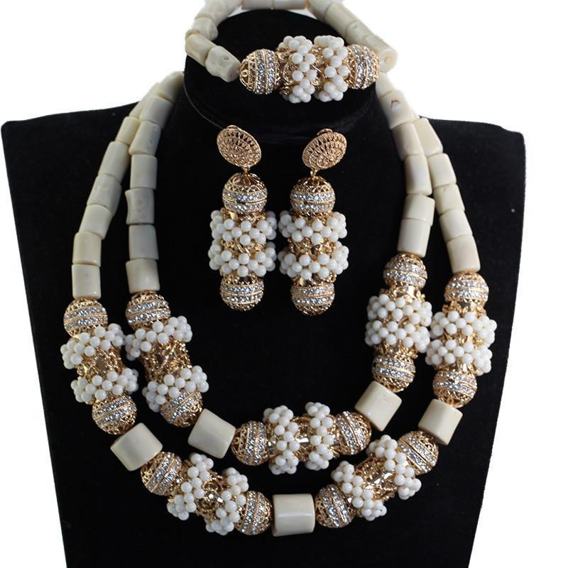 New Original Coral and Gold Chunky Bridal Jewelry Set African Coral Beads Jewelry Set for Nigerian Wedding Gift for Women CG063