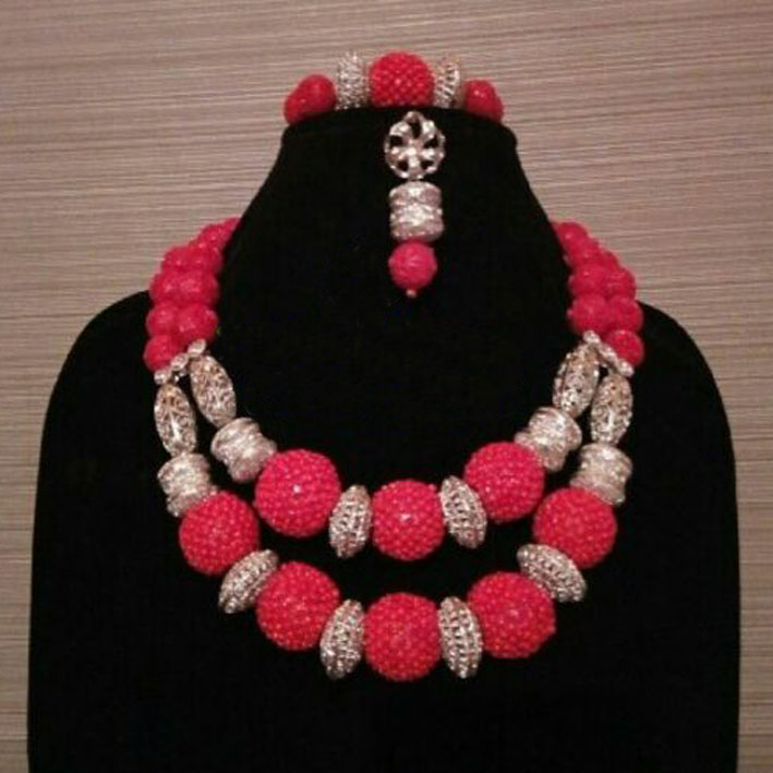 Fantastic Original Coral Beads Jewelry Set for Women African Party Wedding Engagement Real Coral Bead Necklace Set CNR200